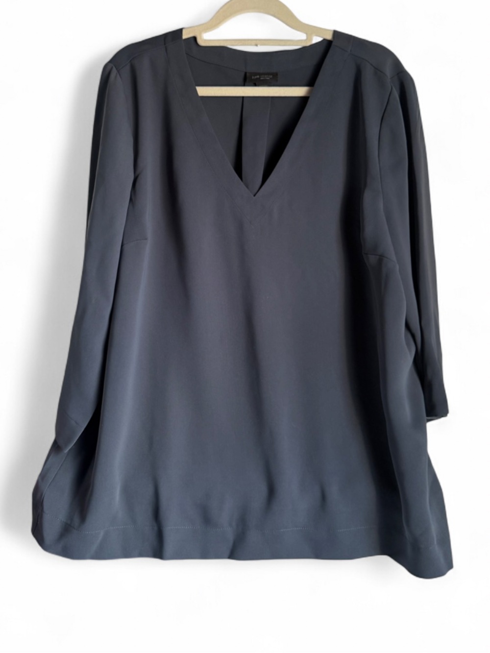 J. Jill Slate V-Neck Tunic Top — Charcoal Gray